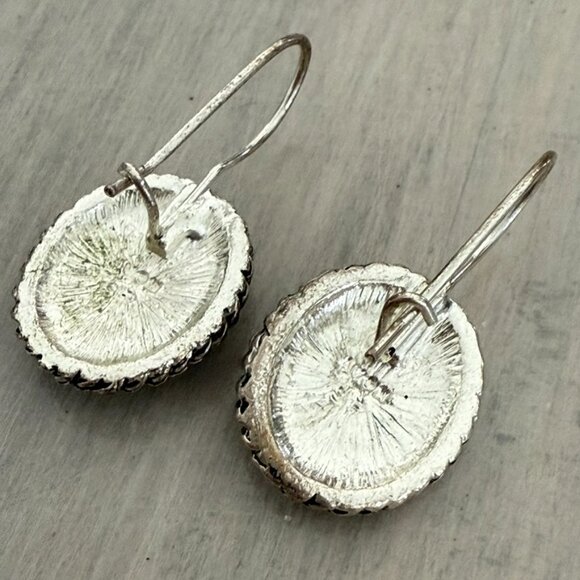 Vintage Avon Silvertone Tiger's Eye Earrings, Pierced,  Wire Closure - Picture 5 of 5